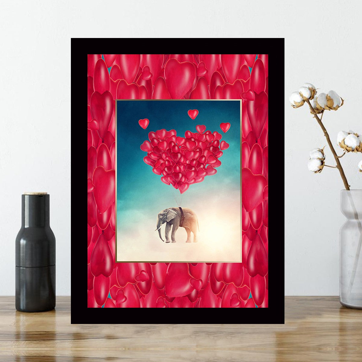 Quadro Decorativo MDF Emoldurado - Arte Multicolor 24x29cm com Moldura de Madeira 2cm