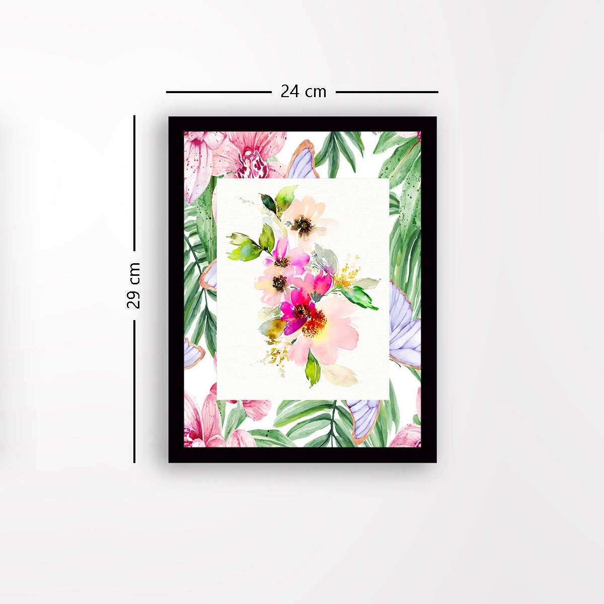 Quadro Decorativo MDF Emoldurado - Arte Multicolor 24x29cm com Moldura de Madeira 2cm