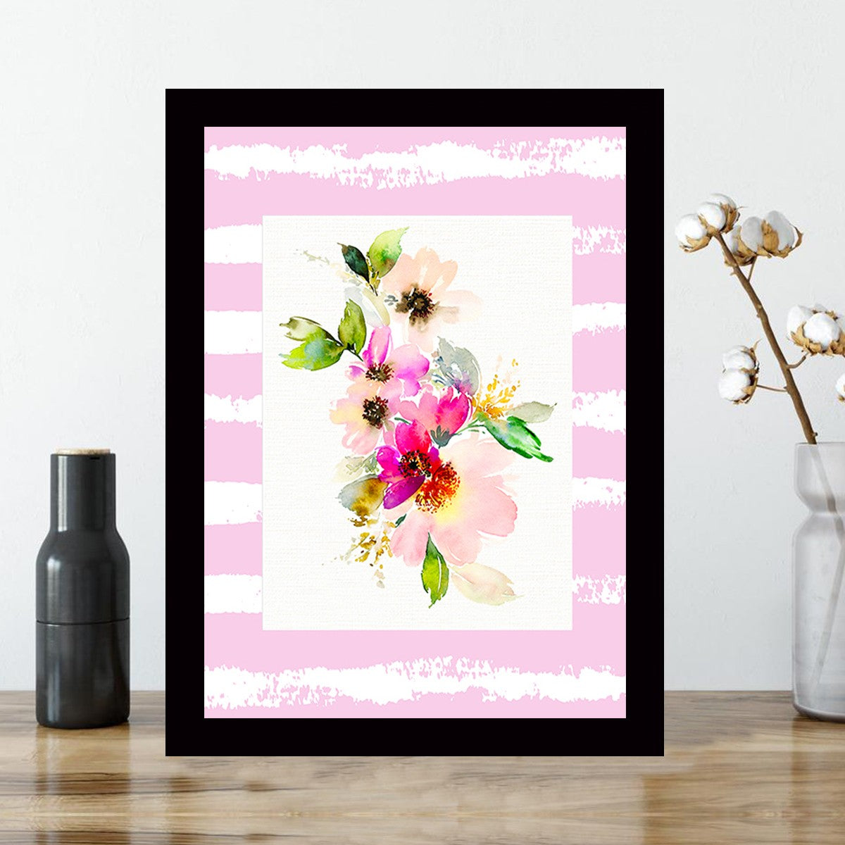 Quadro Decorativo MDF Emoldurado - Arte Multicolor 24x29cm com Moldura de Madeira 2cm