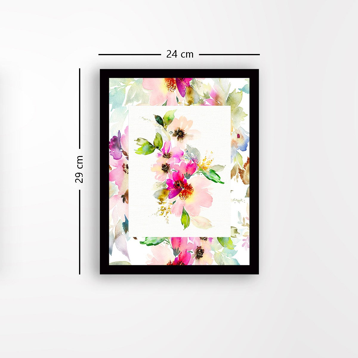 Quadro Decorativo MDF Emoldurado - Arte Multicolor 24x29cm com Moldura de Madeira 2cm