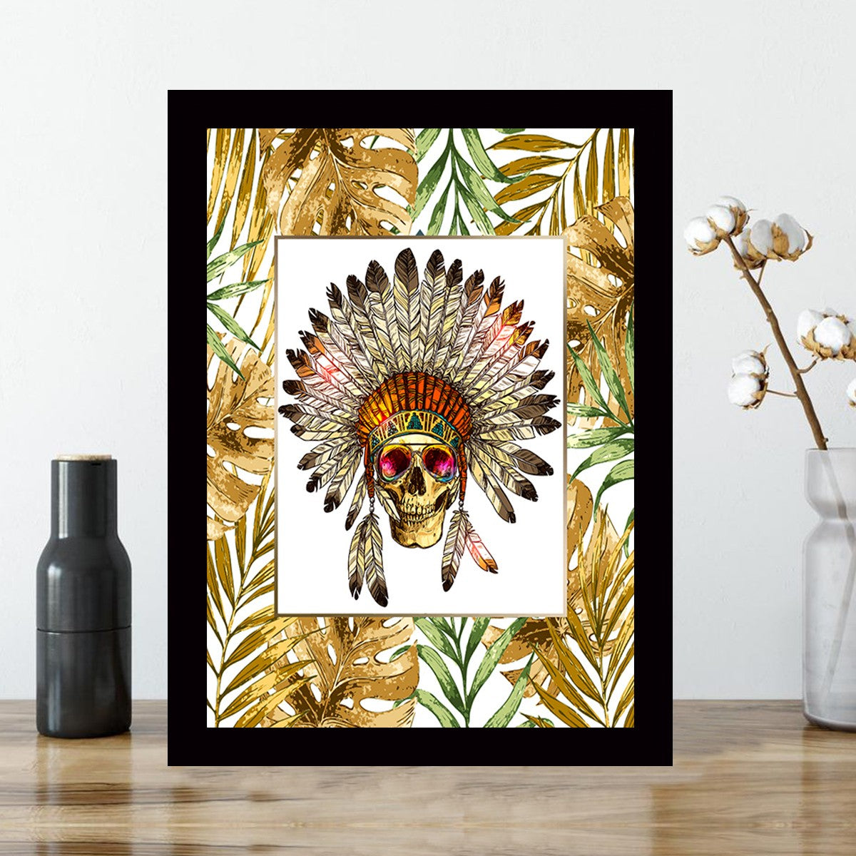 Quadro Decorativo MDF Emoldurado - Arte Multicolor 24x29cm com Moldura de Madeira 2cm