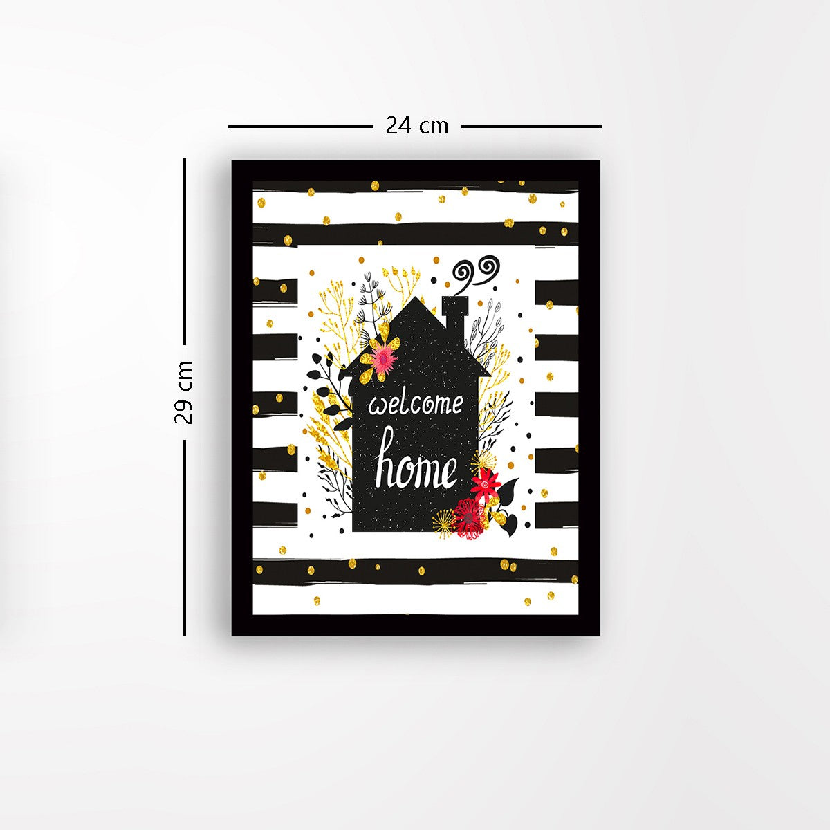 Quadro Decorativo MDF Emoldurado - Arte Multicolor 24x29cm com Moldura de Madeira 2cm