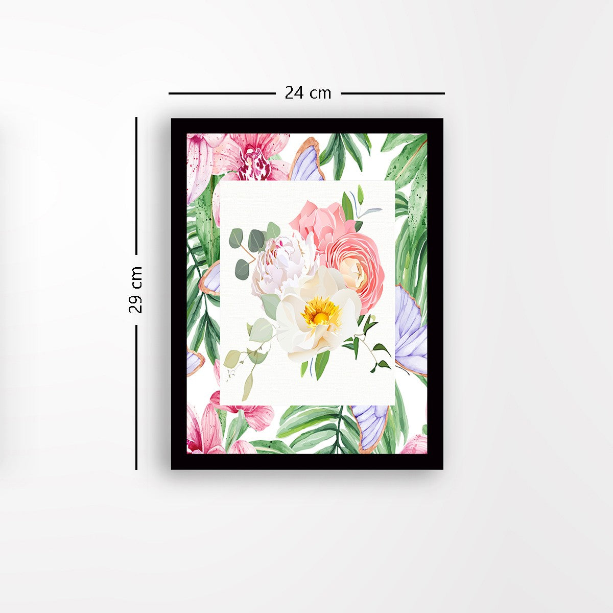 Quadro Decorativo MDF Emoldurado - Arte Multicolor 24x29cm com Moldura de Madeira 2cm