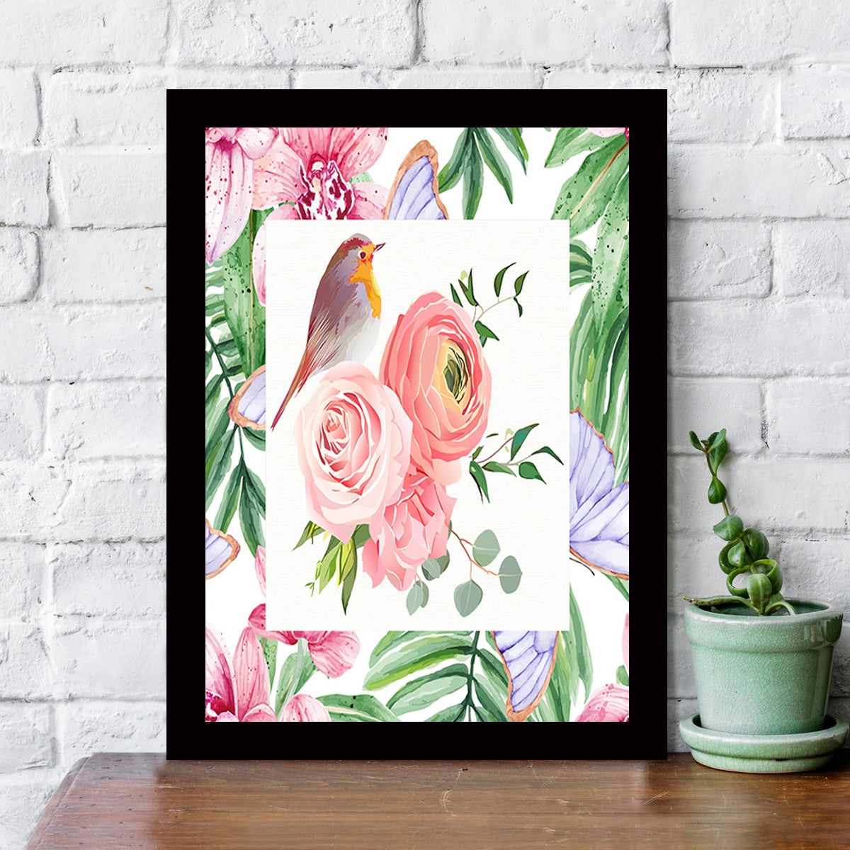 Quadro Decorativo MDF Emoldurado - Arte Multicolor 24x29cm com Moldura de Madeira 2cm