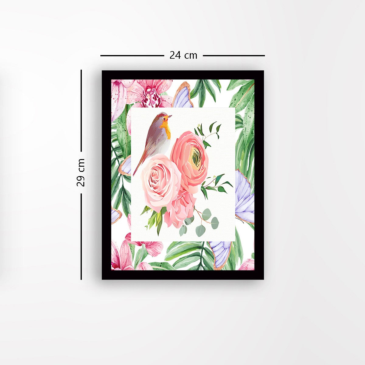 Quadro Decorativo MDF Emoldurado - Arte Multicolor 24x29cm com Moldura de Madeira 2cm