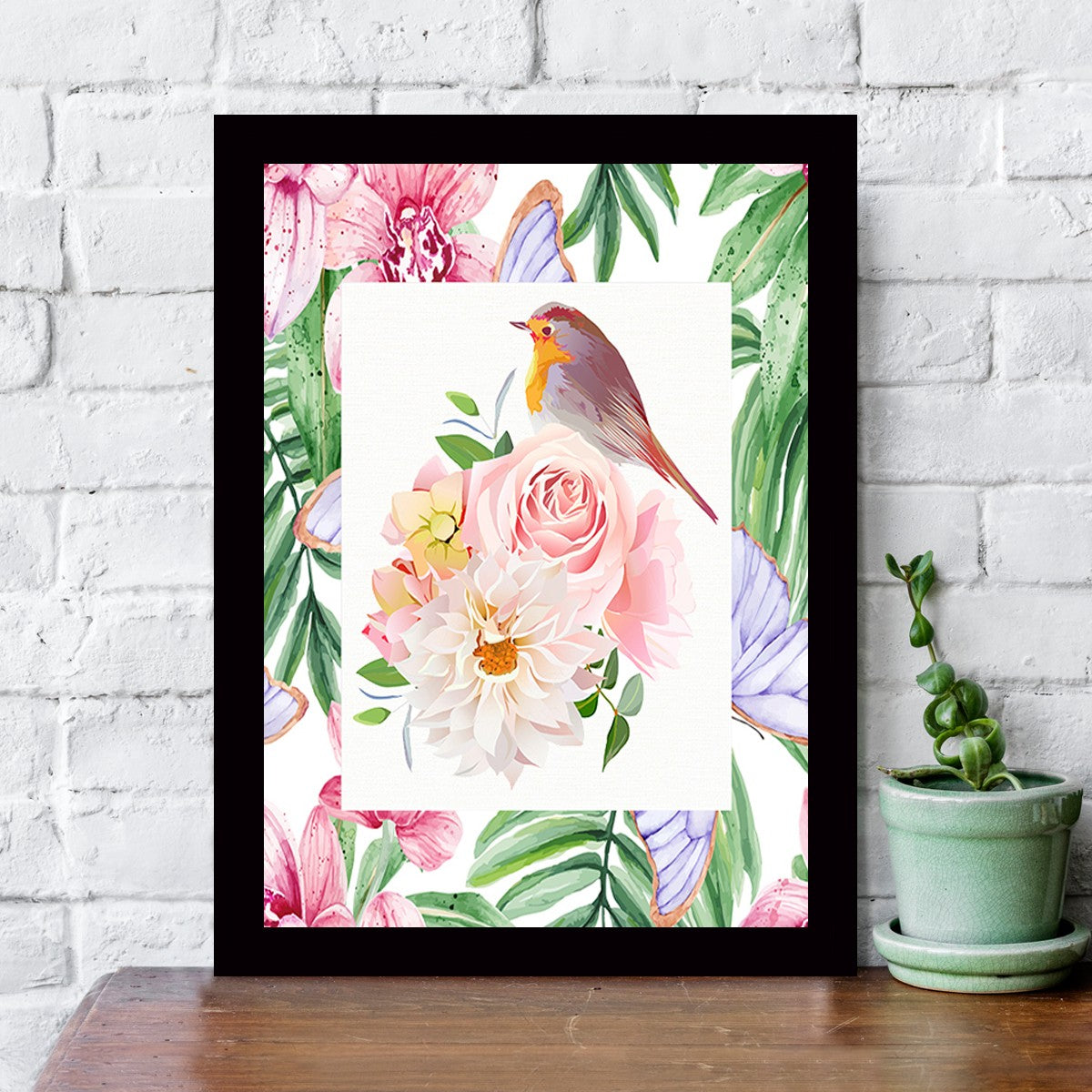 Quadro Decorativo MDF Emoldurado - Arte Multicolor 24x29cm com Moldura de Madeira 2cm