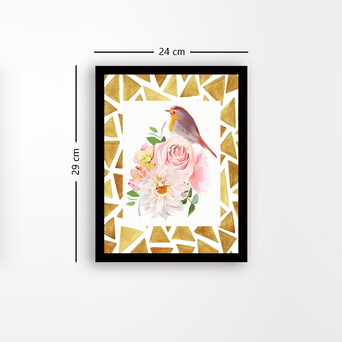 Quadro Decorativo MDF Emoldurado - Arte Multicolor 24x29cm com Moldura de Madeira 2cm