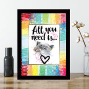 Quadro Decorativo MDF Emoldurado - Arte Multicolor 24x29cm com Moldura de Madeira 2cm