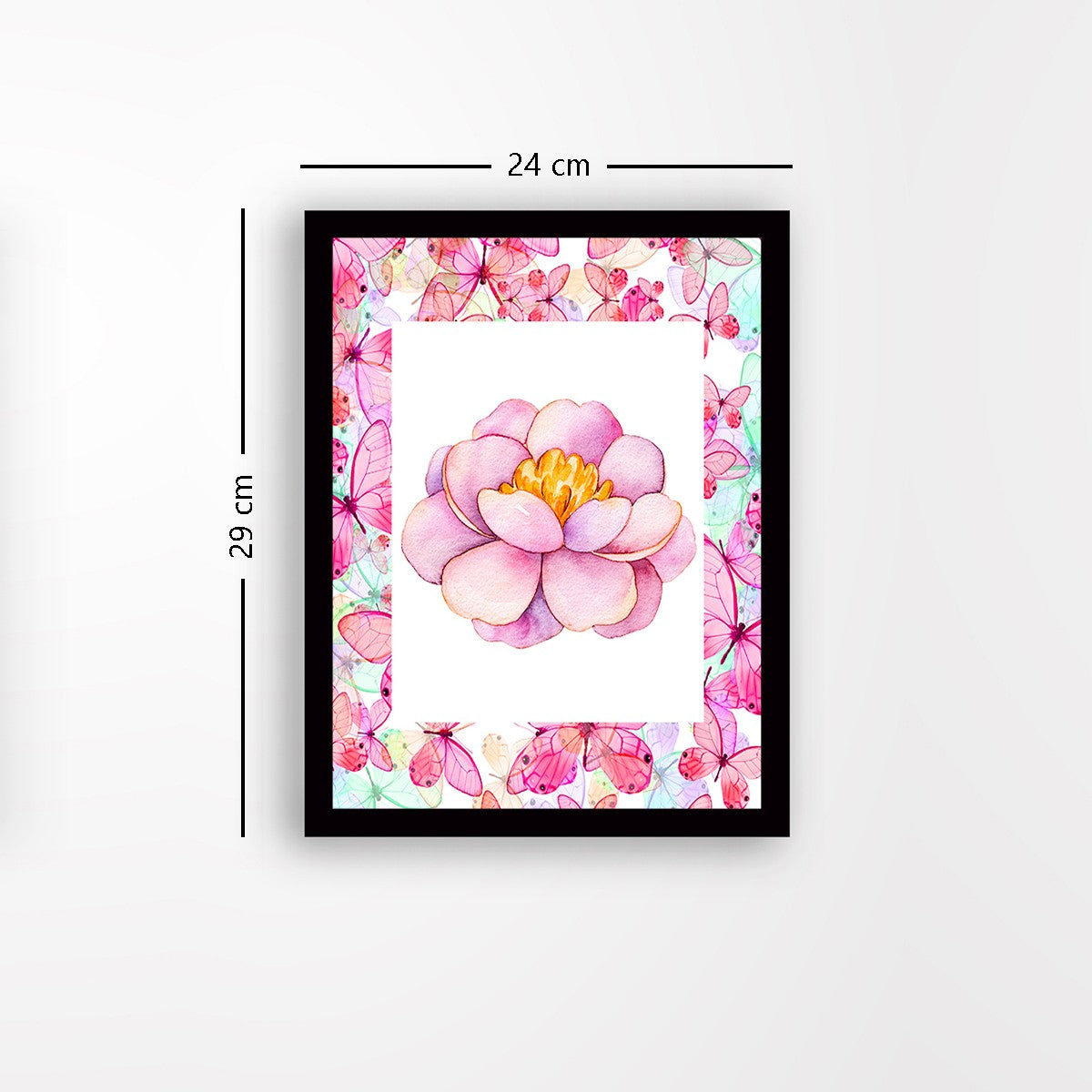 Quadro Decorativo MDF Emoldurado - Arte Multicolor 24x29cm com Moldura de Madeira 2cm