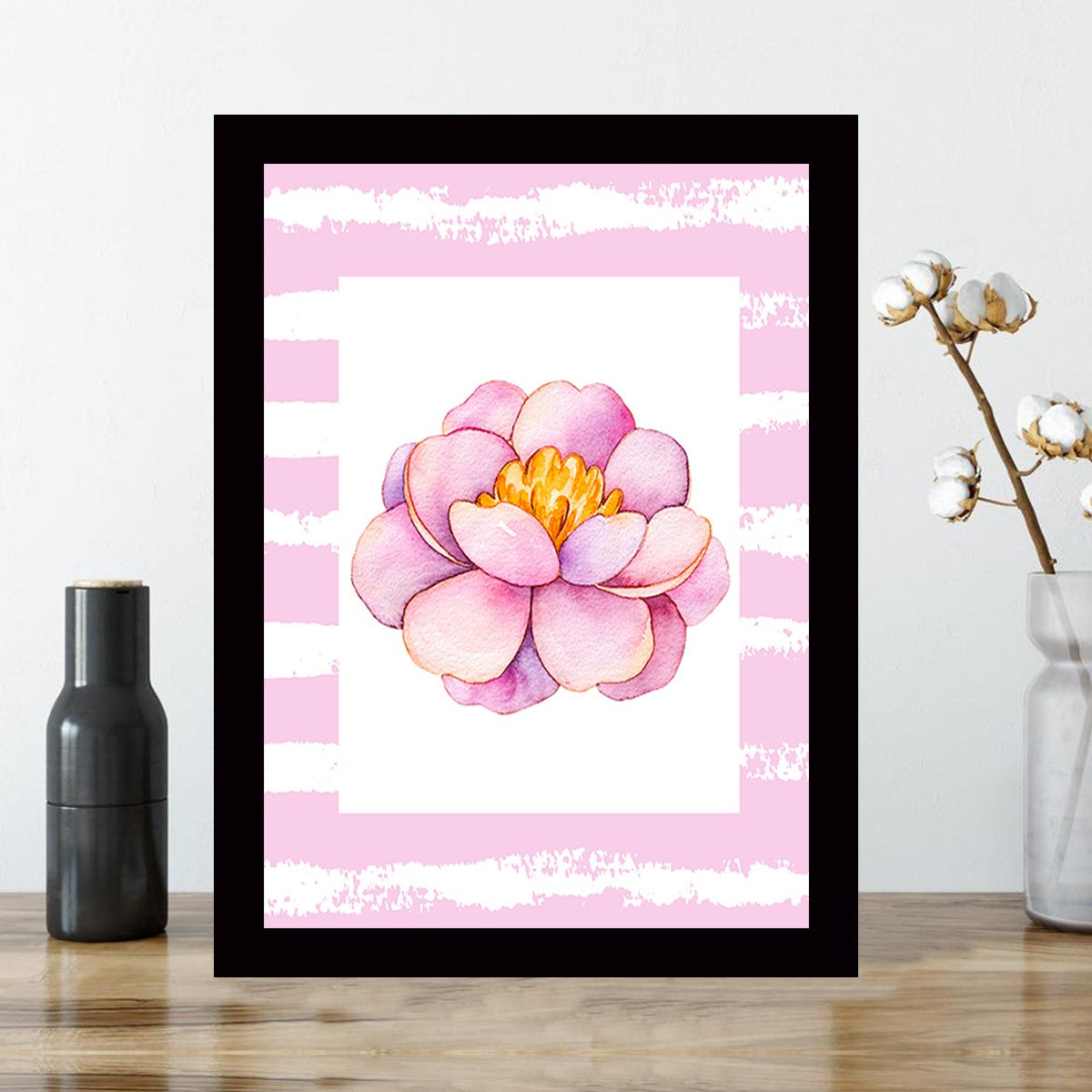 Quadro Decorativo MDF Emoldurado - Arte Multicolor 24x29cm com Moldura de Madeira 2cm