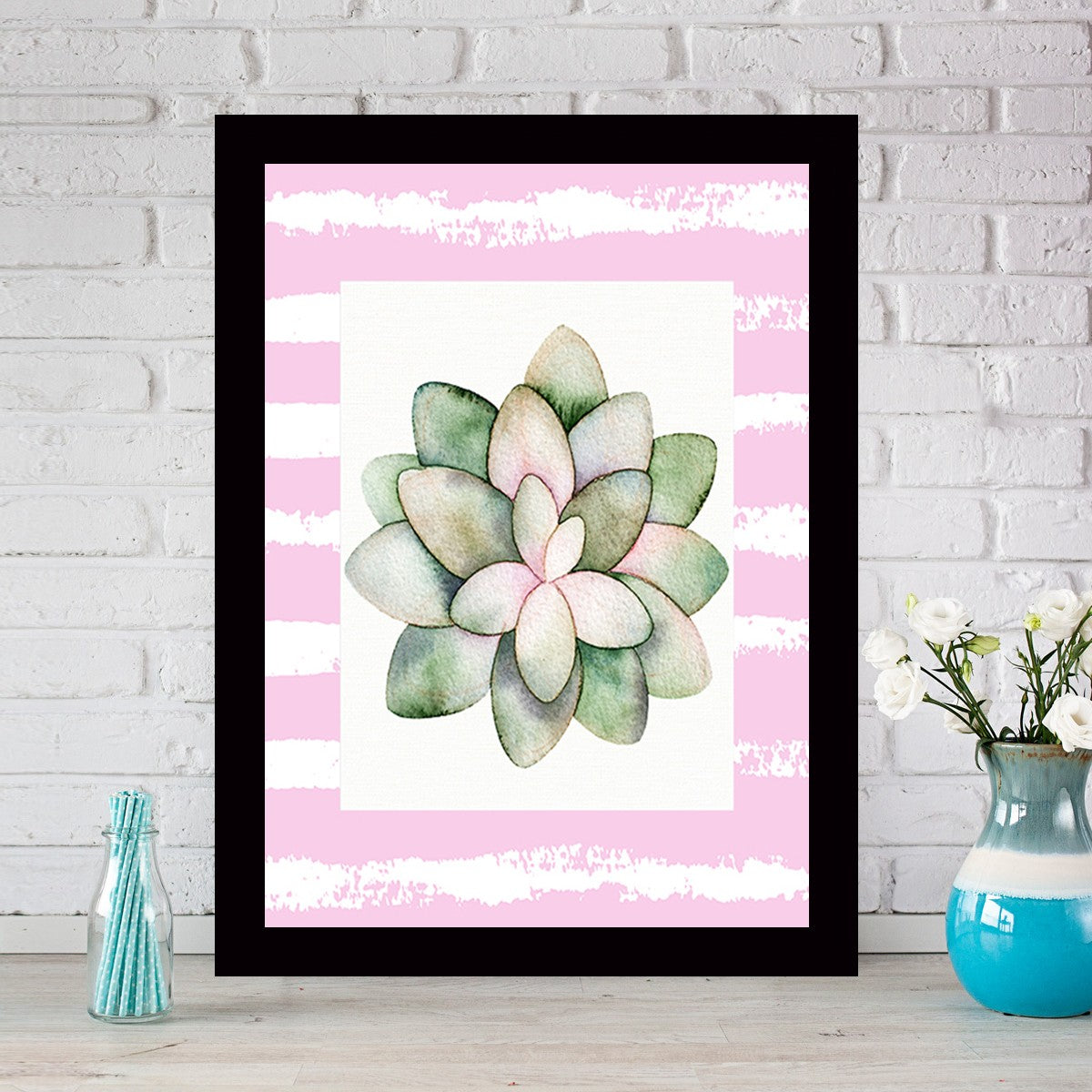 Quadro Decorativo MDF Emoldurado - Arte Multicolor 24x29cm com Moldura de Madeira 2cm