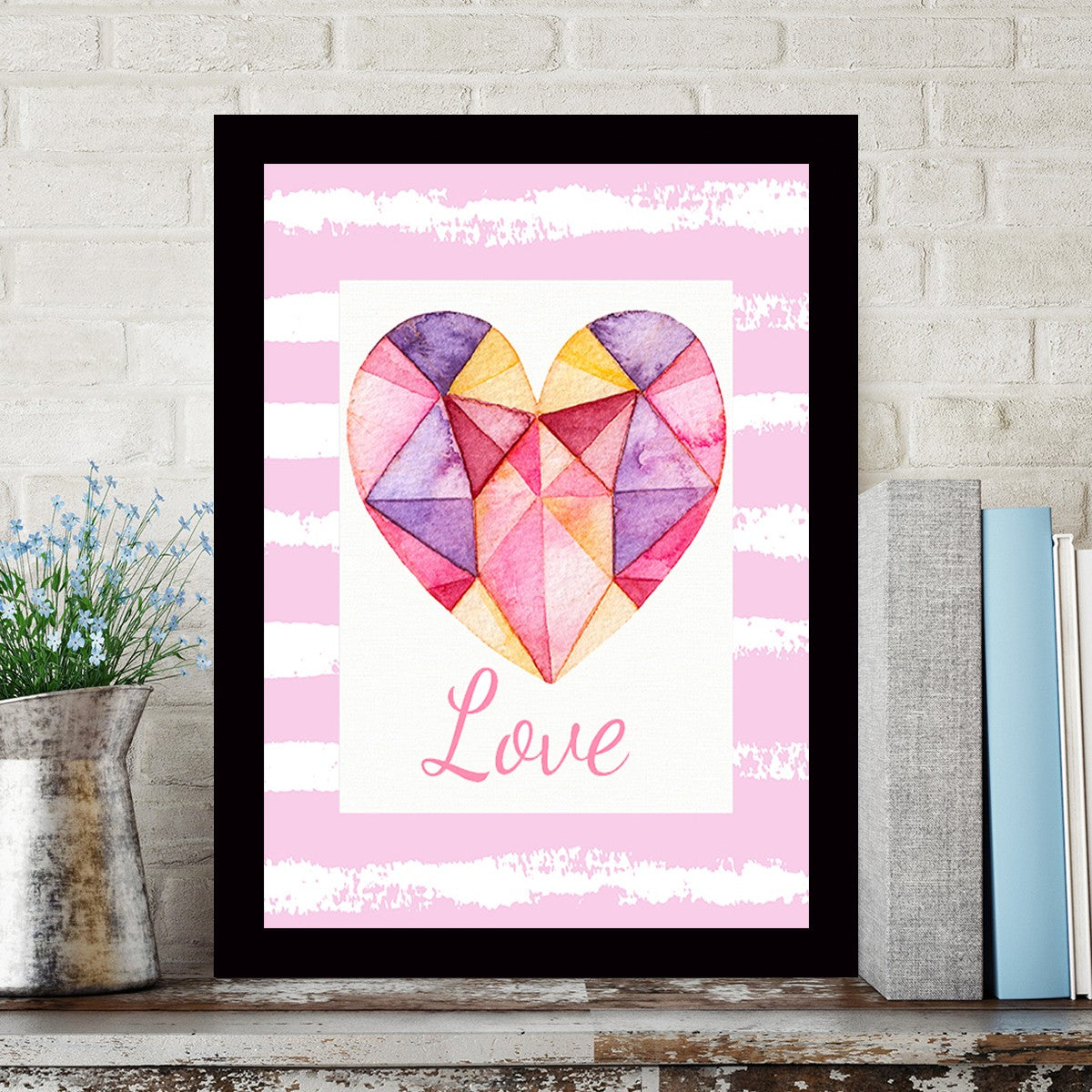 Quadro Decorativo MDF Emoldurado - Arte Multicolor 24x29cm com Moldura de Madeira 2cm