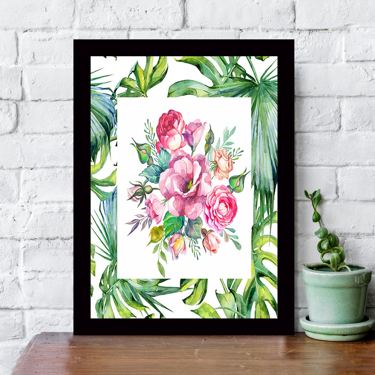 Quadro Decorativo MDF Emoldurado - Arte Multicolor 24x29cm com Moldura de Madeira 2cm