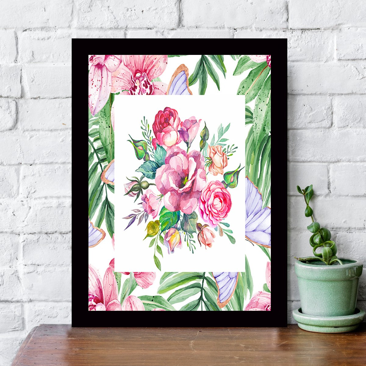 Quadro Decorativo MDF Emoldurado - Arte Multicolor 24x29cm com Moldura de Madeira 2cm