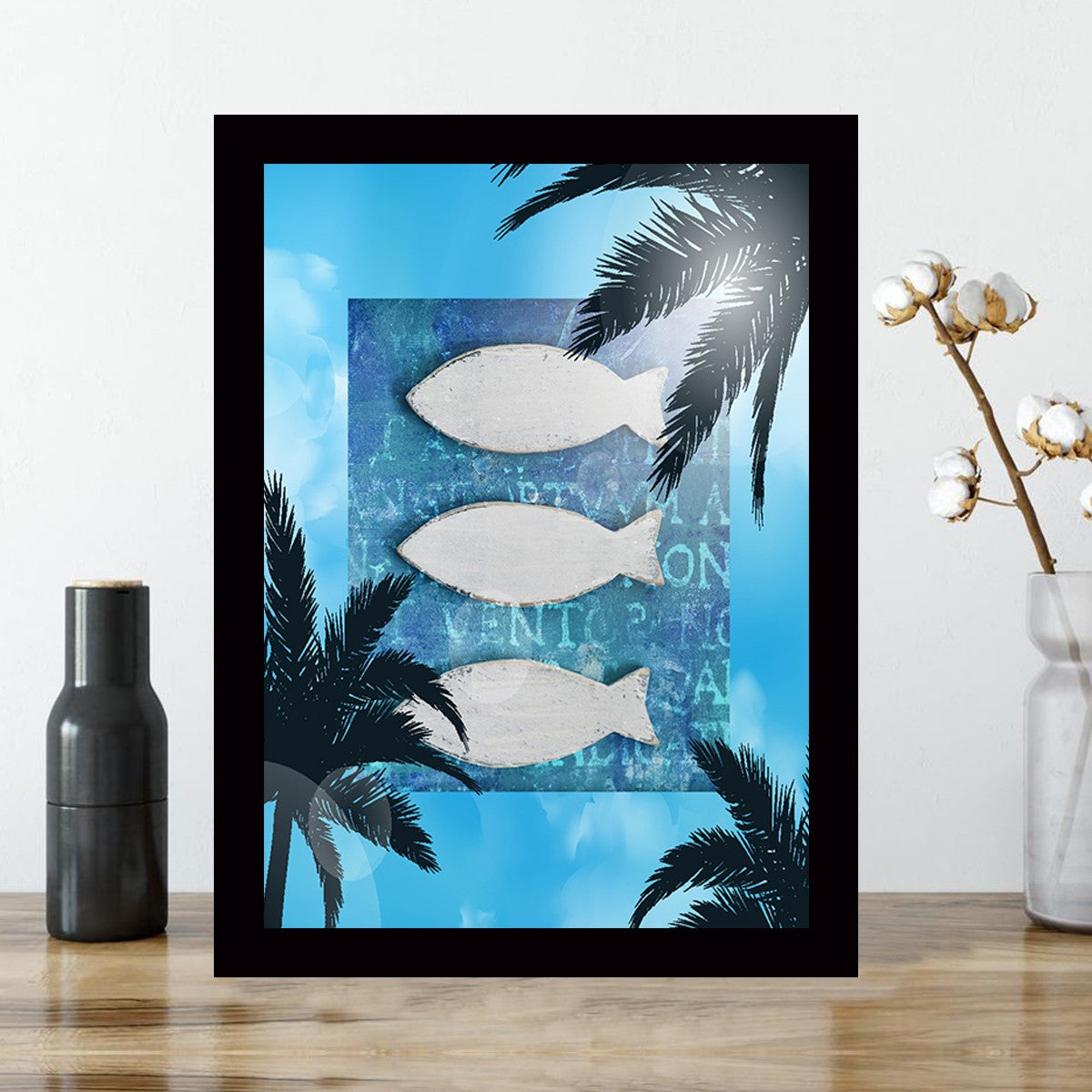 Quadro Decorativo MDF Emoldurado - Arte Multicolor 24x29cm com Moldura de Madeira 2cm