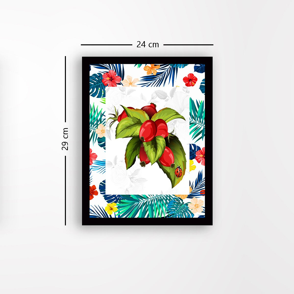 Quadro Decorativo MDF Emoldurado - Arte Multicolor 24x29cm com Moldura de Madeira 2cm