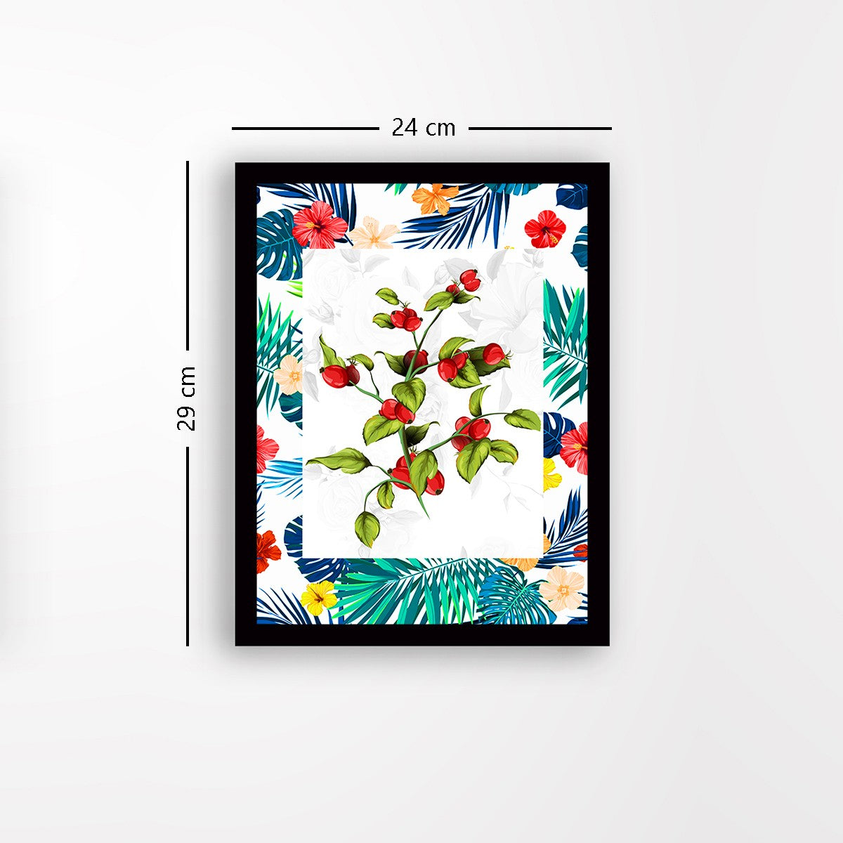 Quadro Decorativo MDF Emoldurado - Arte Multicolor 24x29cm com Moldura de Madeira 2cm