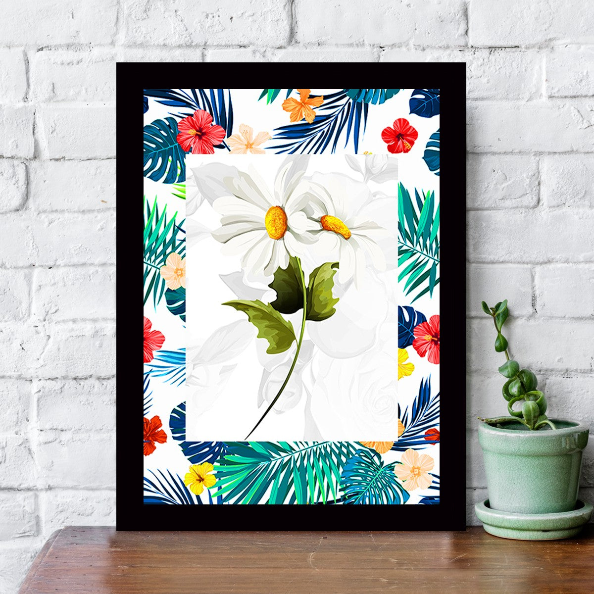 Quadro Decorativo MDF Emoldurado - Arte Multicolor 24x29cm com Moldura de Madeira 2cm