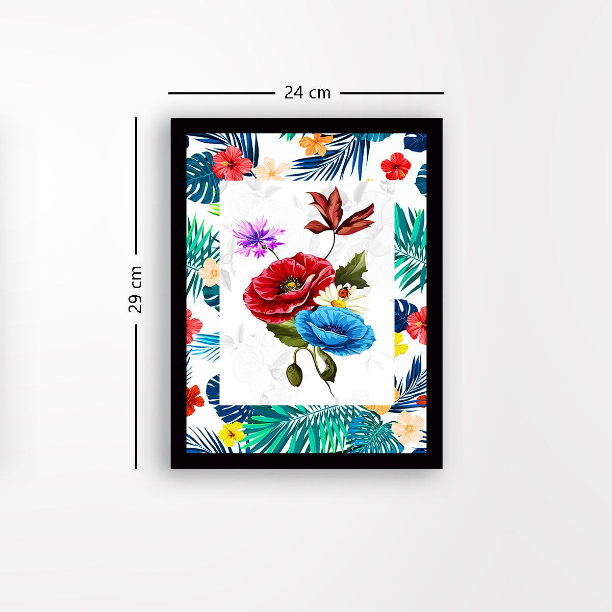 Quadro Decorativo MDF Emoldurado - Arte Multicolor 24x29cm com Moldura de Madeira 2cm