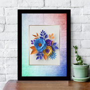 Quadro Decorativo MDF Emoldurado - Arte Multicolor 24x29cm com Moldura de Madeira 2cm