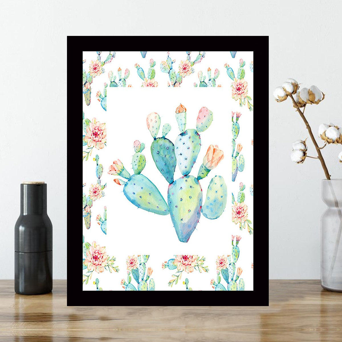 Quadro Decorativo MDF Emoldurado - Arte Multicolor 24x29cm com Moldura de Madeira 2cm