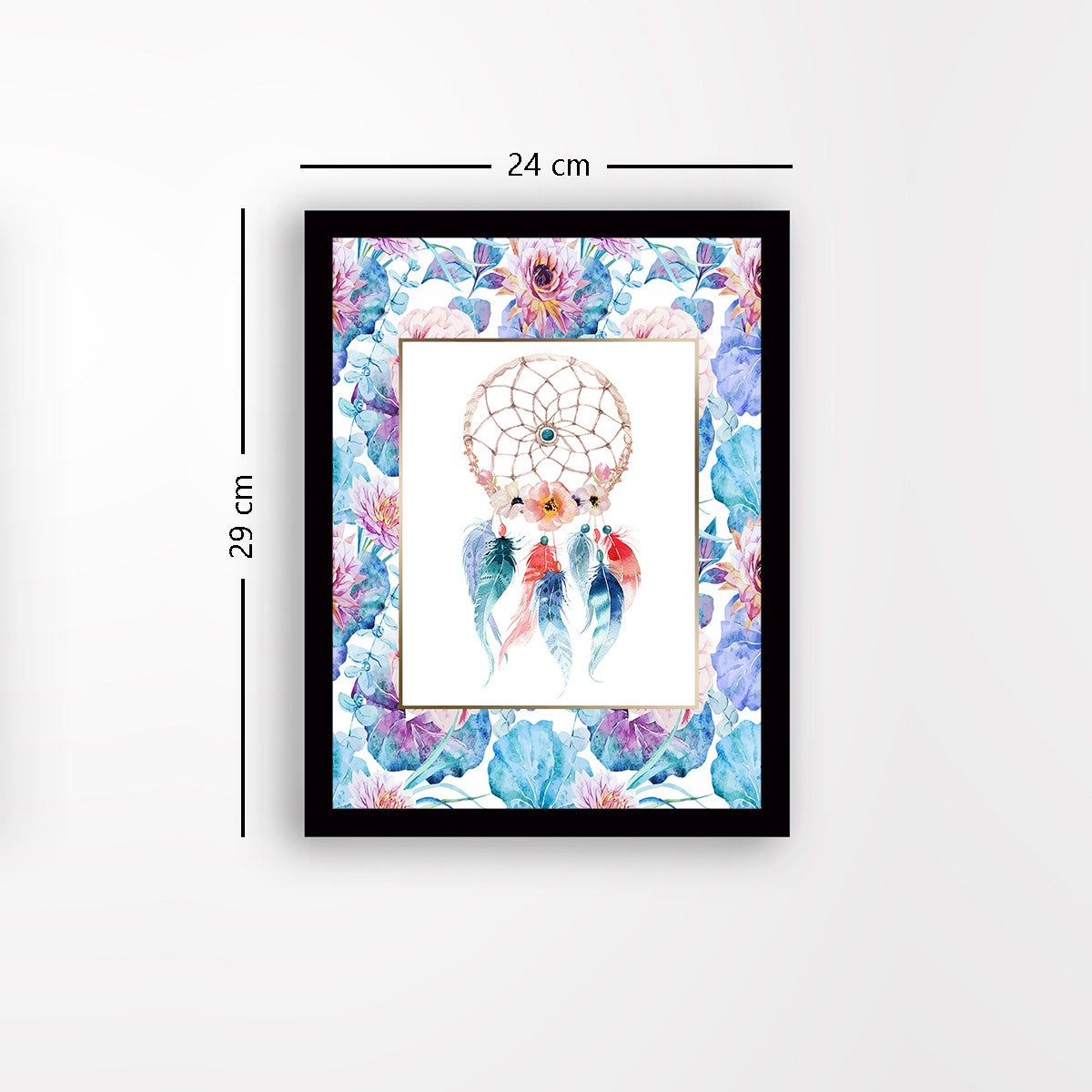 Quadro Decorativo MDF Emoldurado - Arte Multicolor 24x29cm com Moldura de Madeira 2cm