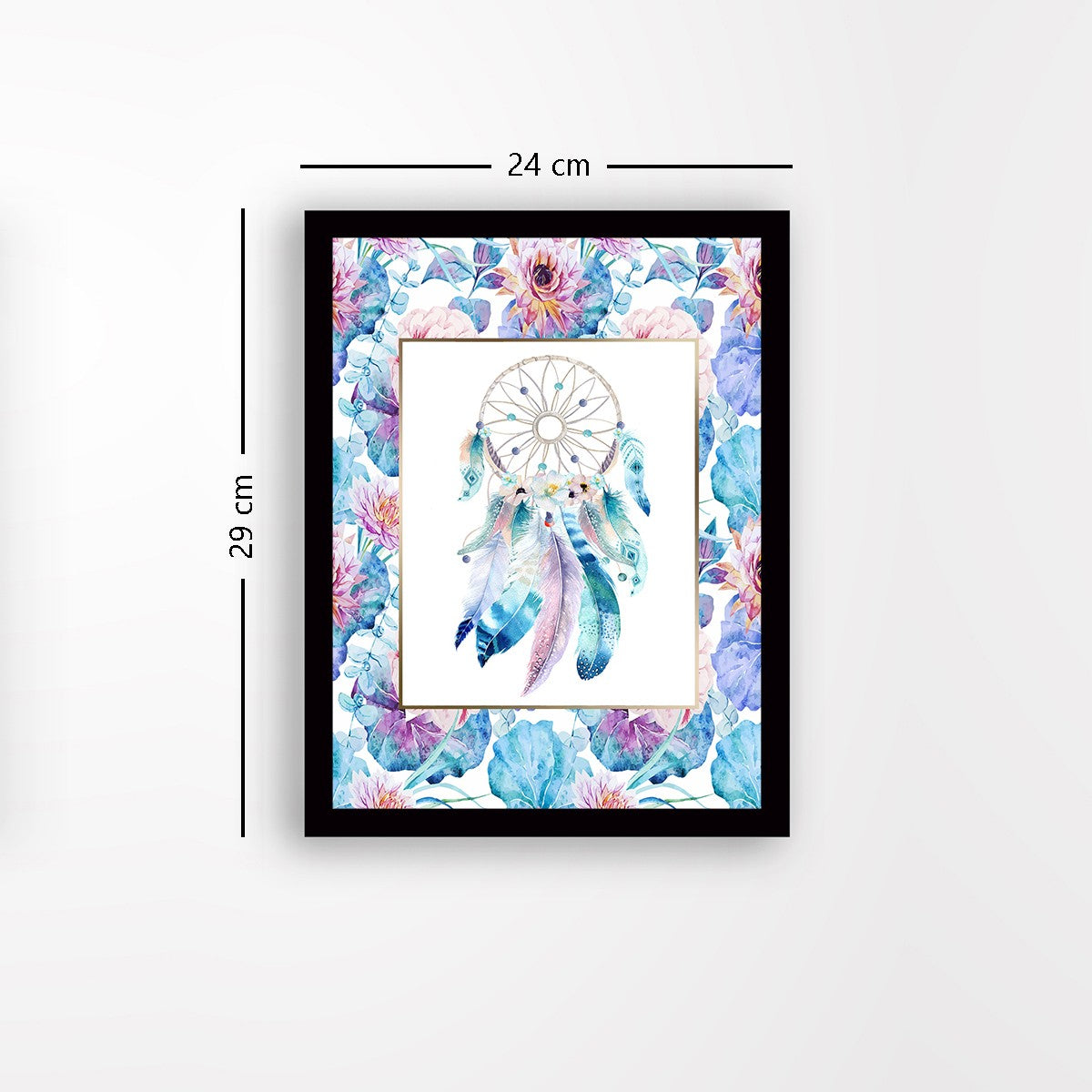 Quadro Decorativo MDF Emoldurado - Arte Multicolor 24x29cm com Moldura de Madeira 2cm