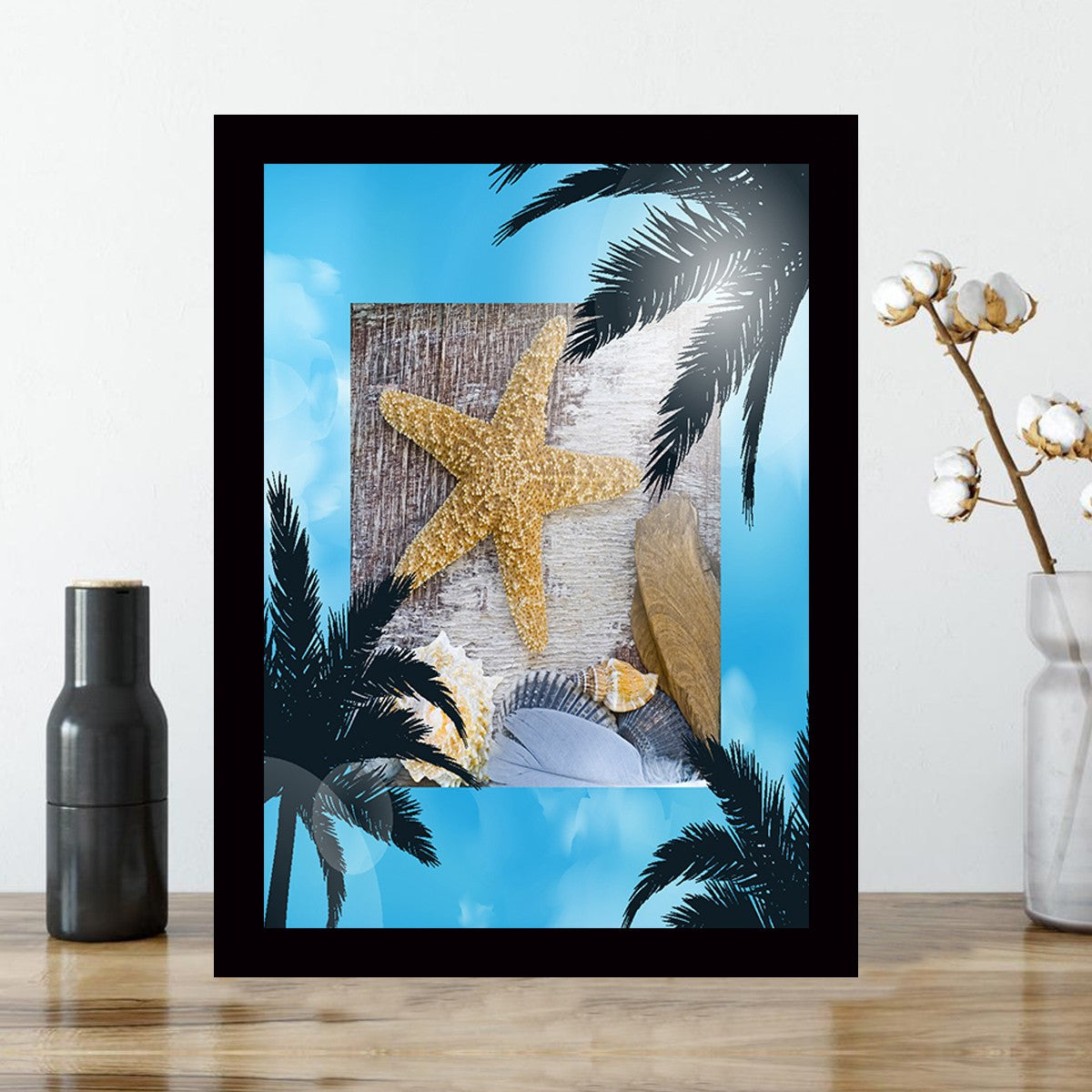 Quadro Decorativo MDF Emoldurado - Arte Multicolor 24x29cm com Moldura de Madeira 2cm