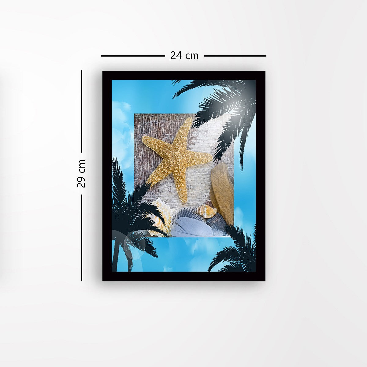 Quadro Decorativo MDF Emoldurado - Arte Multicolor 24x29cm com Moldura de Madeira 2cm