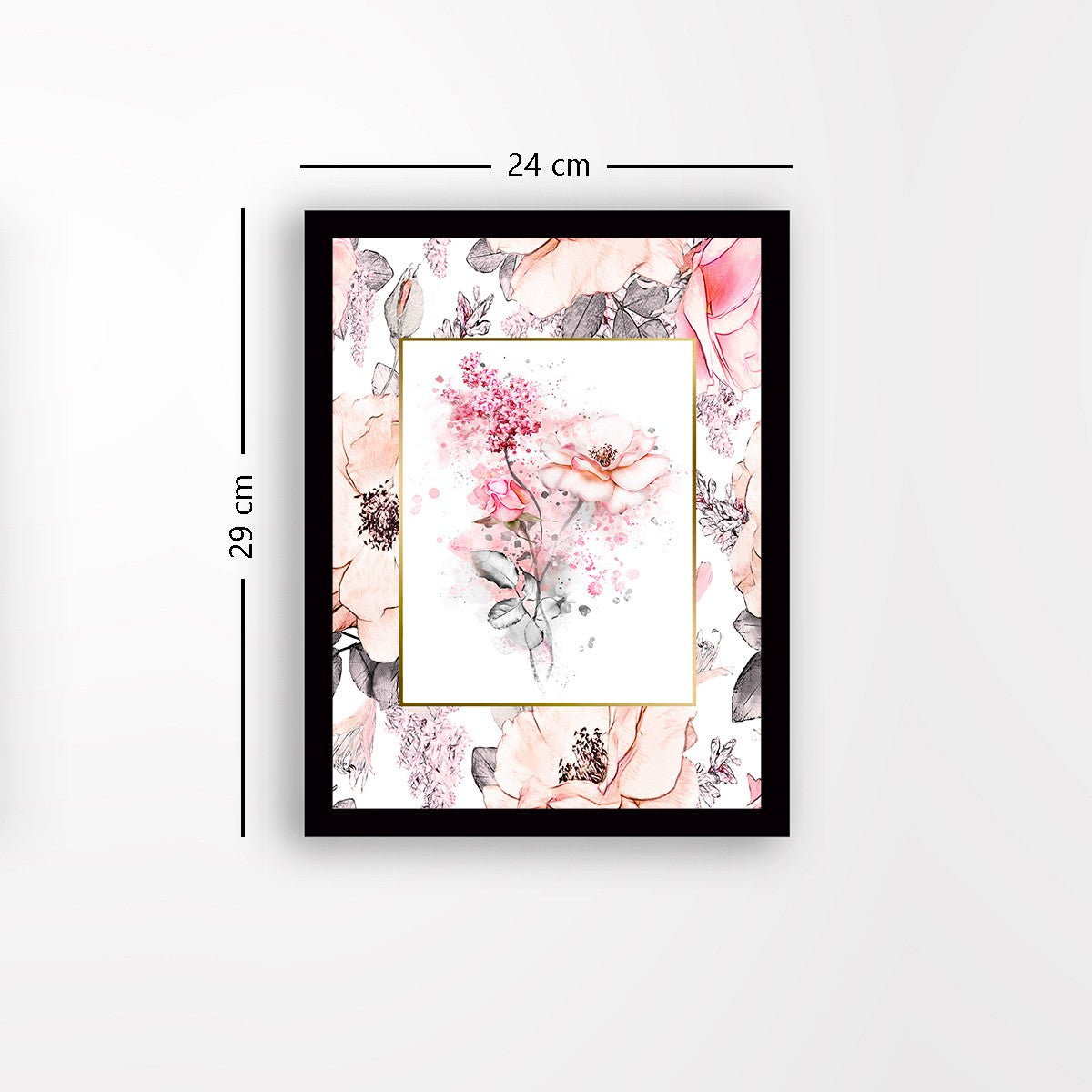 Quadro Decorativo MDF Emoldurado - Arte Multicolor 24x29cm com Moldura de Madeira 2cm