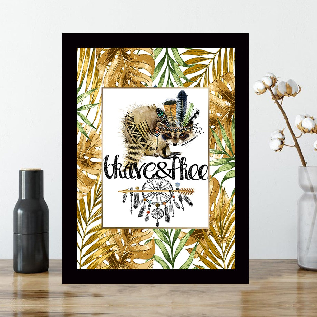 Quadro Decorativo MDF Emoldurado - Arte Multicolor 24x29cm com Moldura de Madeira 2cm