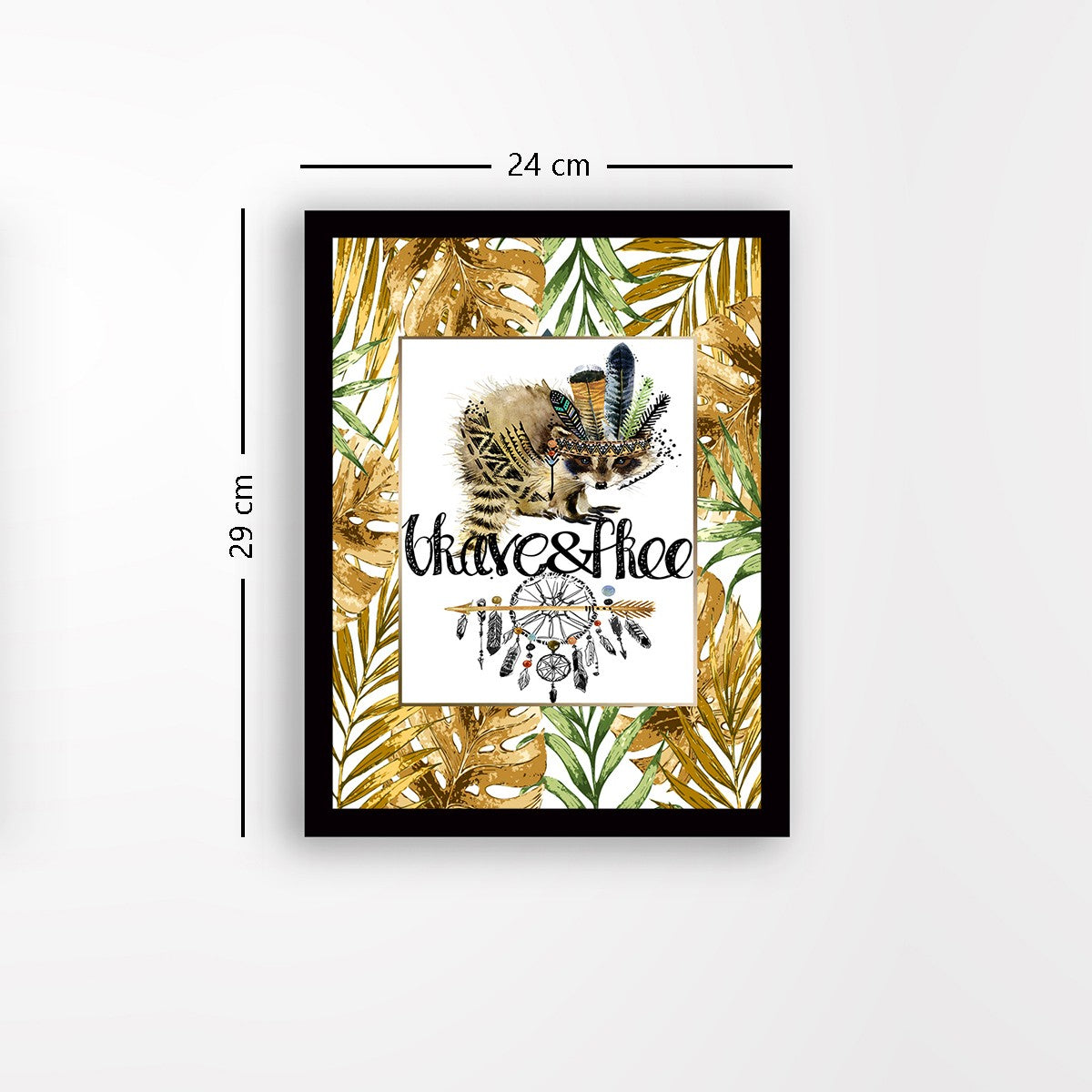 Quadro Decorativo MDF Emoldurado - Arte Multicolor 24x29cm com Moldura de Madeira 2cm