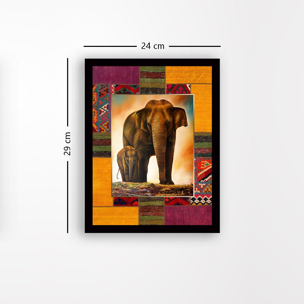 Quadro Decorativo MDF Emoldurado - Arte Multicolor 24x29cm com Moldura de Madeira 2cm