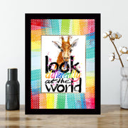 Quadro Decorativo MDF Emoldurado - Arte Multicolor 24x29cm com Moldura de Madeira 2cm