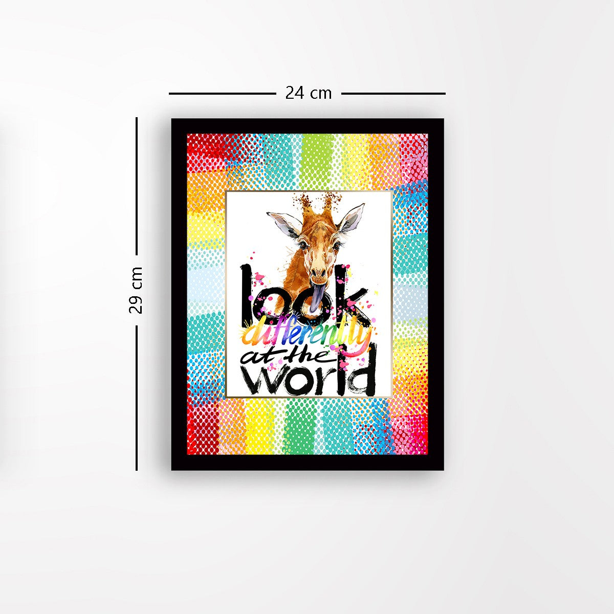 Quadro Decorativo MDF Emoldurado - Arte Multicolor 24x29cm com Moldura de Madeira 2cm