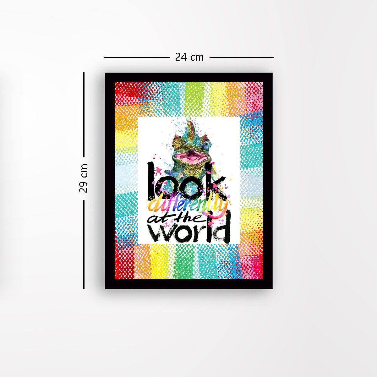 Quadro Decorativo MDF Emoldurado - Arte Multicolor 24x29cm com Moldura de Madeira 2cm