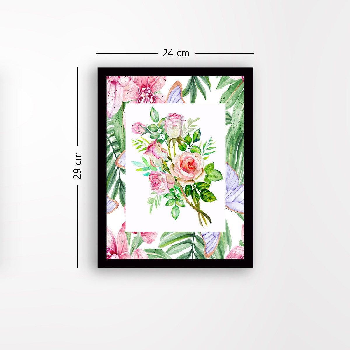 Quadro Decorativo MDF Emoldurado - Arte Multicolor 24x29cm com Moldura de Madeira 2cm