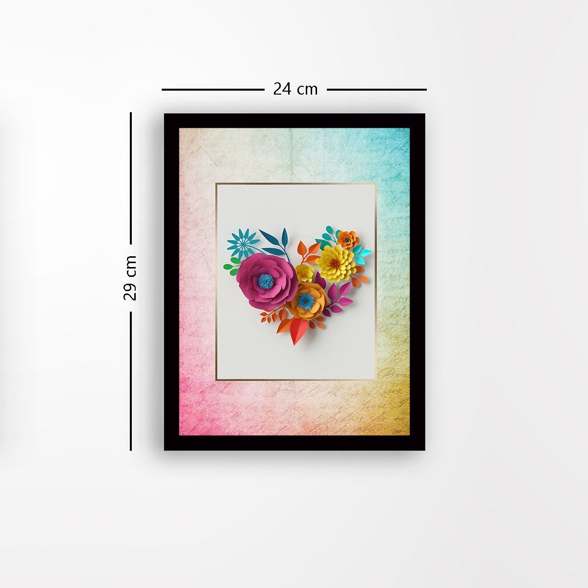 Quadro Decorativo MDF Emoldurado - Arte Multicolor 24x29cm com Moldura de Madeira 2cm