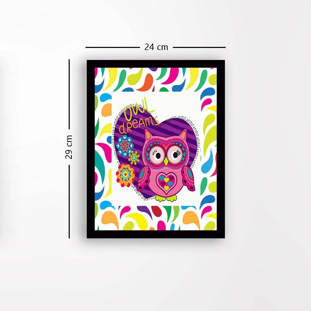 Quadro Decorativo MDF Emoldurado - Arte Multicolor 24x29cm com Moldura de Madeira 2cm