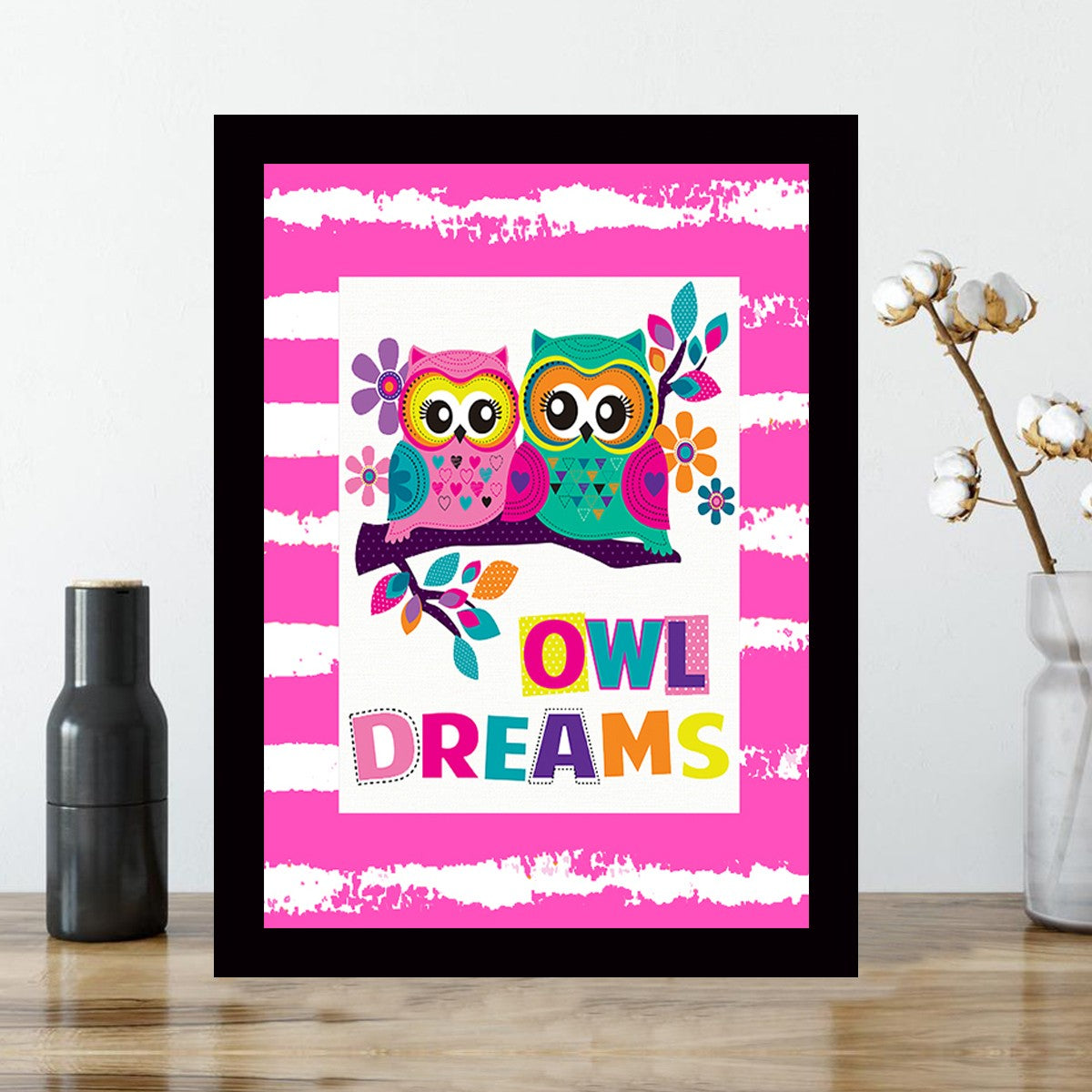 Quadro Decorativo MDF Emoldurado - Arte Multicolor 24x29cm com Moldura de Madeira 2cm