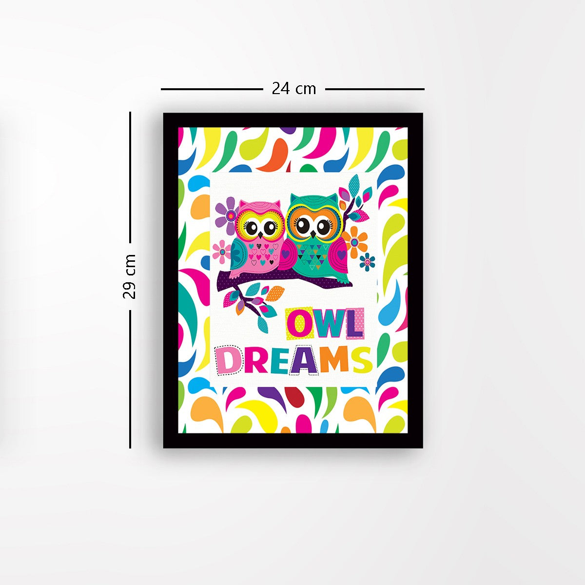 Quadro Decorativo MDF Emoldurado - Arte Multicolor 24x29cm com Moldura de Madeira 2cm