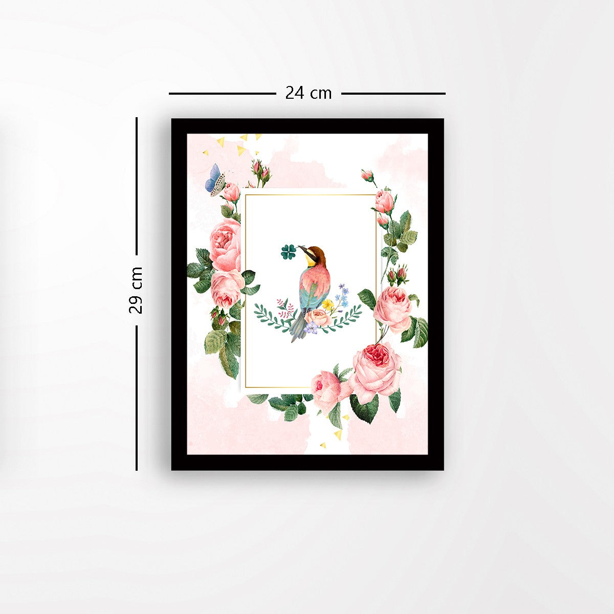 Quadro Decorativo MDF Emoldurado - Arte Multicolor 24x29cm com Moldura de Madeira 2cm