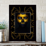 Quadro Decorativo MDF Emoldurado - Arte Multicolor 24x29cm com Moldura de Madeira 2cm