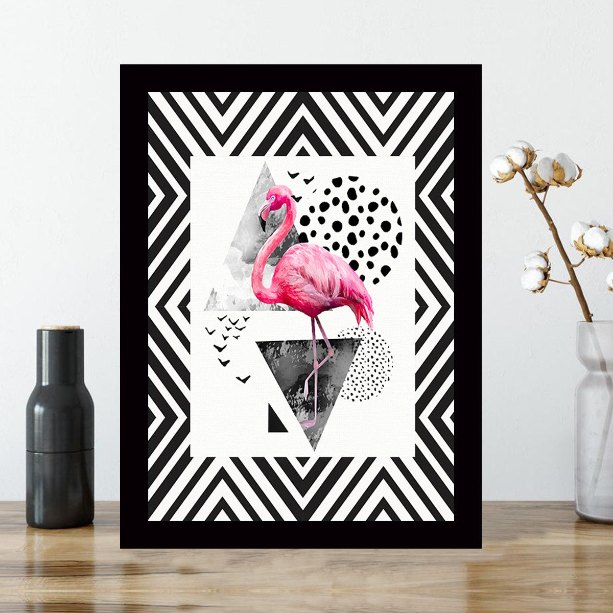 Quadro Decorativo MDF Emoldurado - Arte Multicolor 24x29cm com Moldura de Madeira 2cm