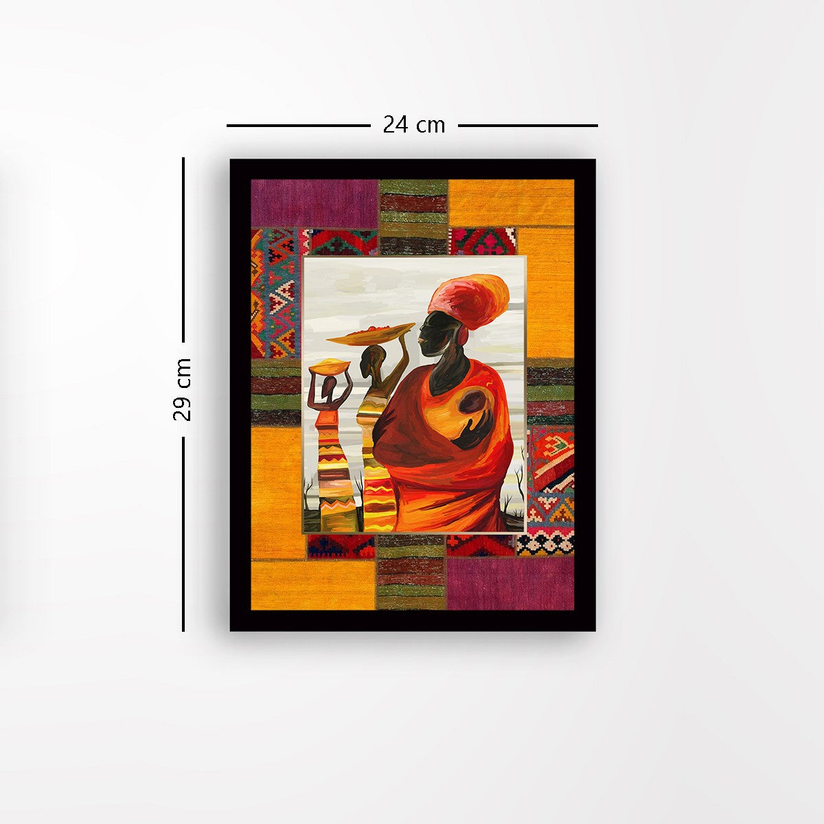 Quadro Decorativo MDF Emoldurado - Arte Multicolor 24x29cm com Moldura de Madeira 2cm