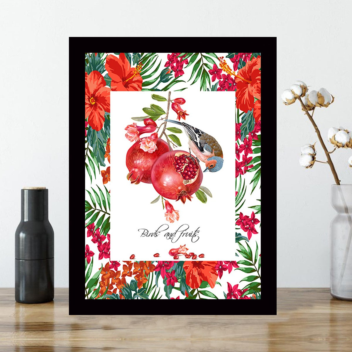 Quadro Decorativo MDF Emoldurado - Arte Multicolor 24x29cm com Moldura de Madeira 2cm