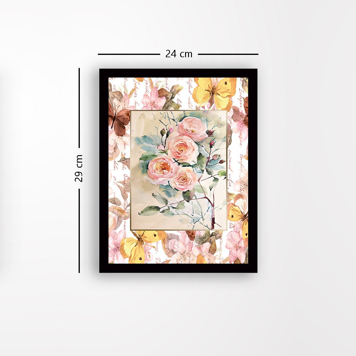 Quadro Decorativo MDF Emoldurado - Arte Multicolor 24x29cm com Moldura de Madeira 2cm