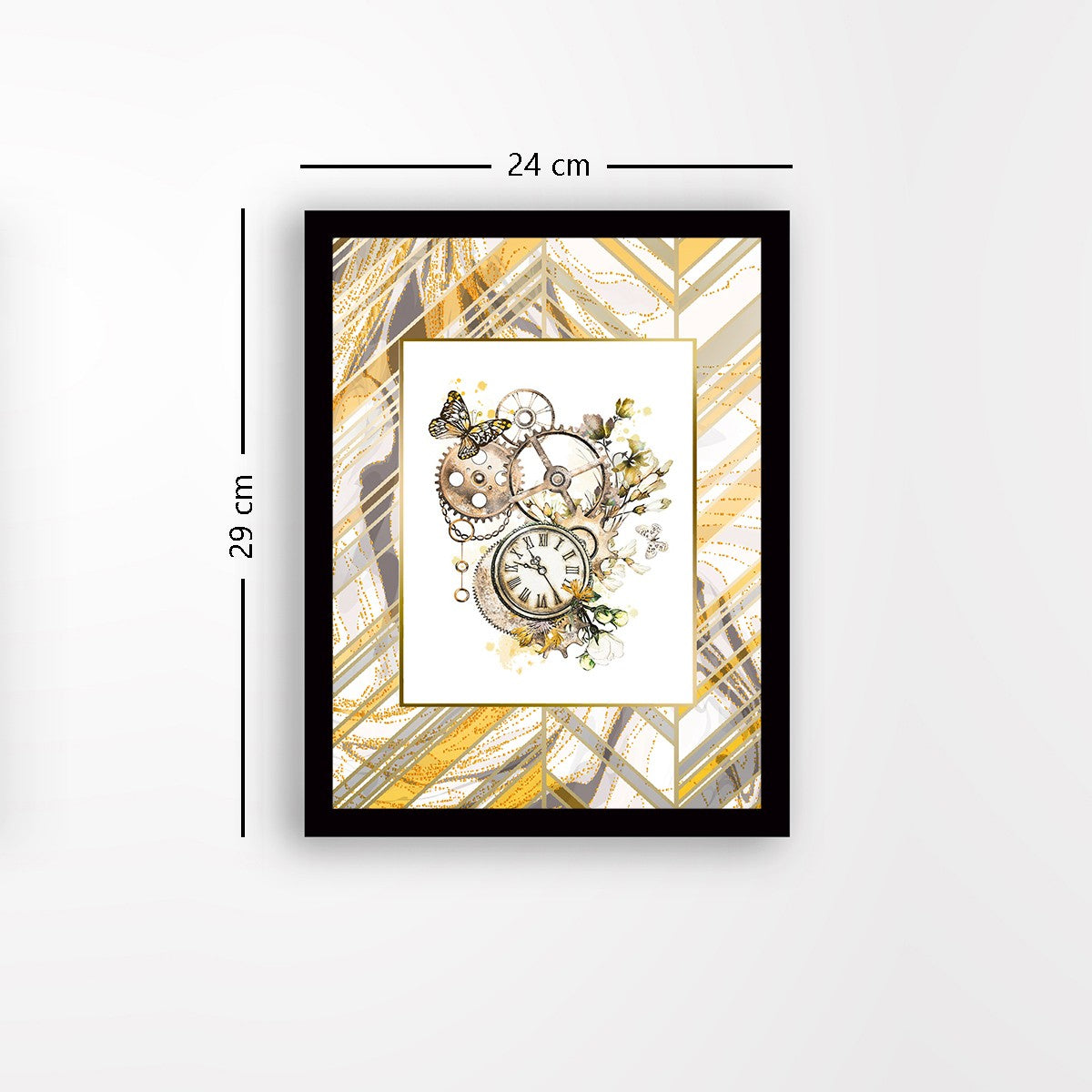 Quadro Decorativo MDF Emoldurado - Arte Multicolor 24x29cm com Moldura de Madeira 2cm