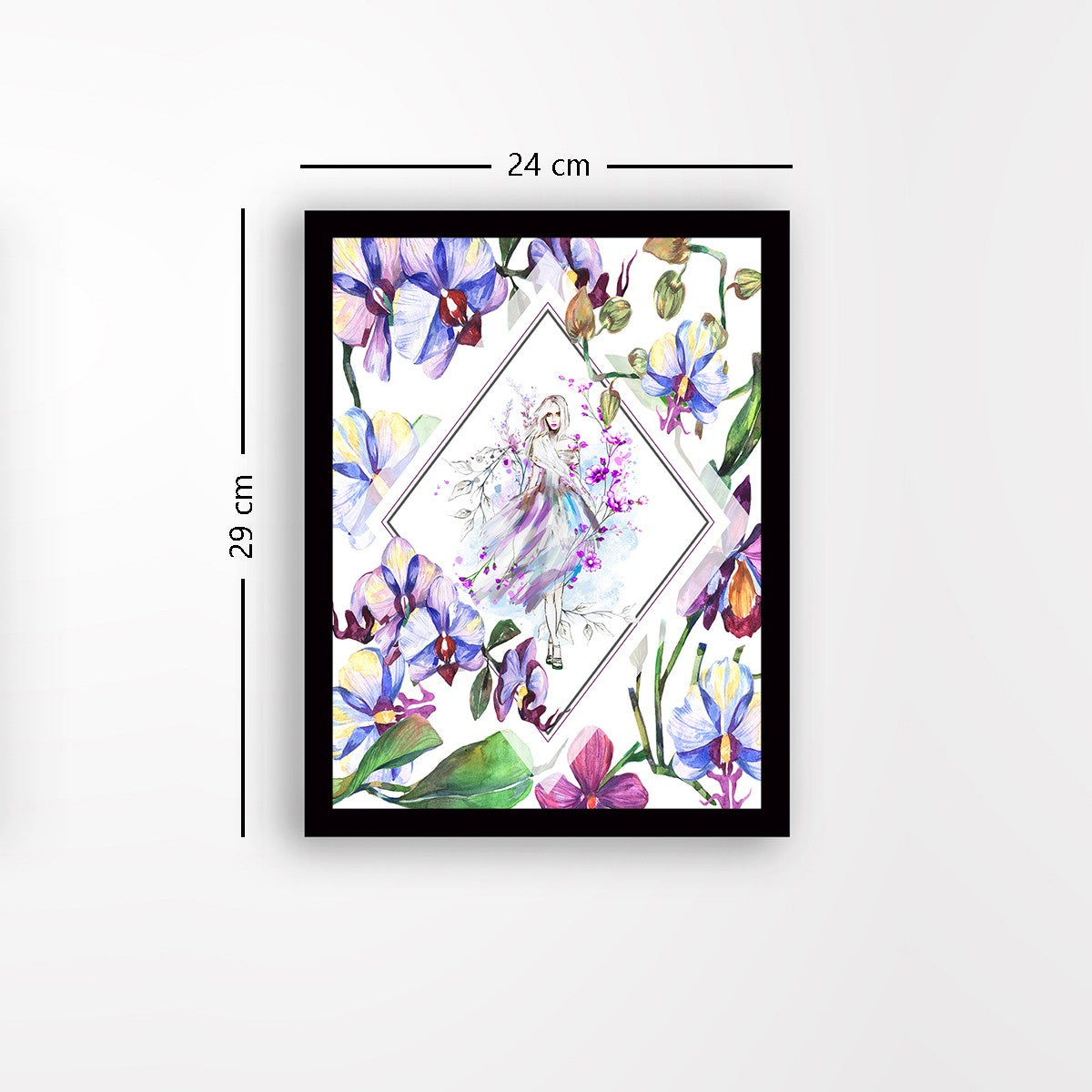 Quadro Decorativo MDF Emoldurado - Arte Multicolor 24x29cm com Moldura de Madeira 2cm