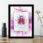 Quadro Decorativo MDF Emoldurado - Arte Multicolor 24x29cm com Moldura de Madeira 2cm